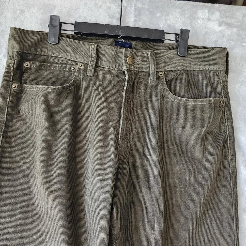J.Crew Flex Straight Fit Corduroy Pants Mens 32X30 Olive Drab Green NWT